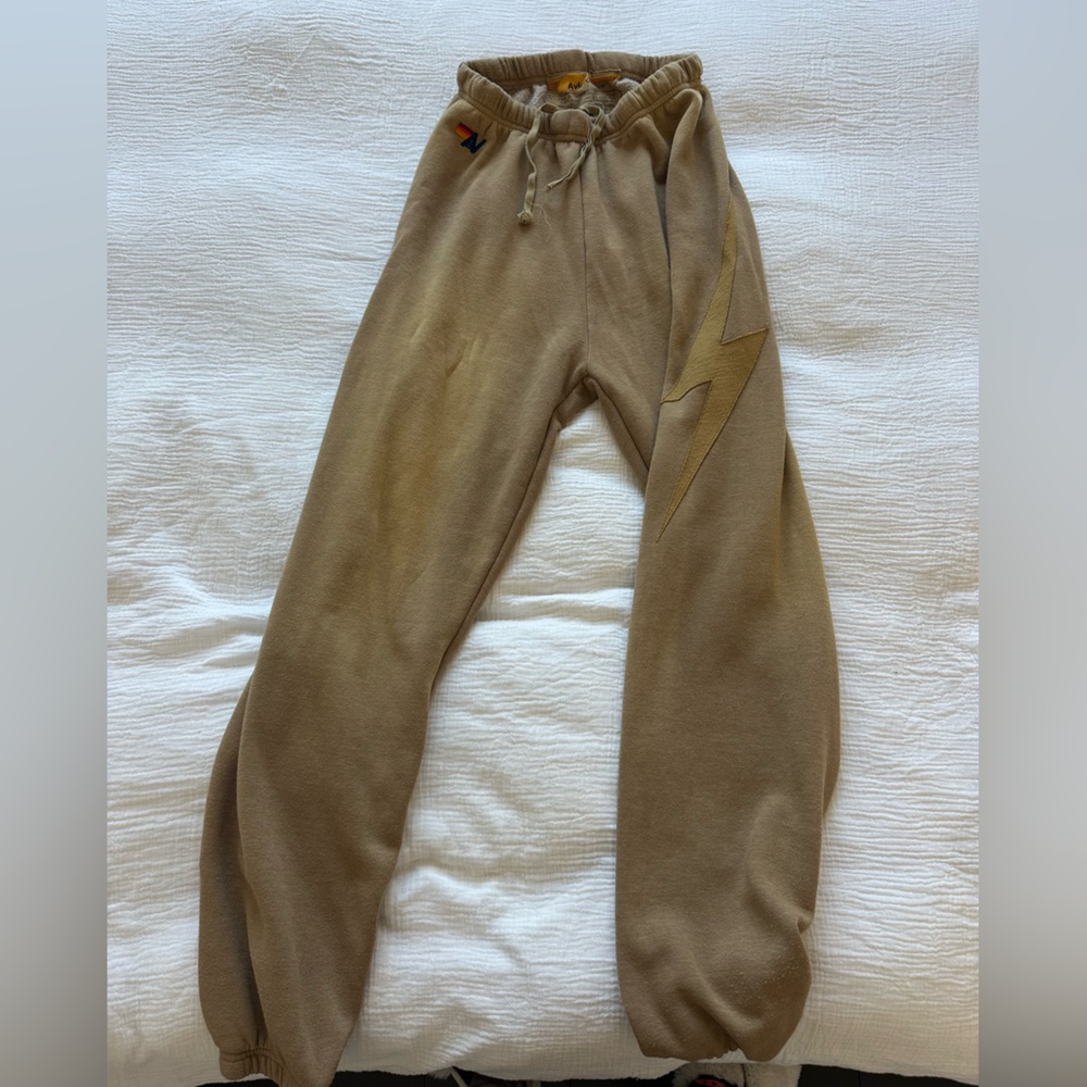 Aviator Nation Sand Faded sweatpants with bolt stitch